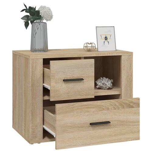 Sengebord 60x36x45 cm konstrueret træ Sonoma egetræsfarve