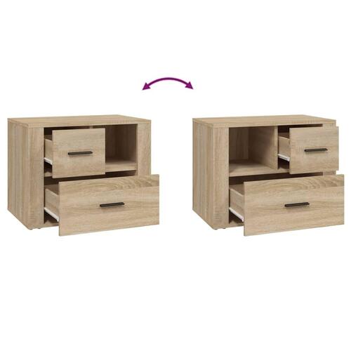 Sengebord 60x36x45 cm konstrueret træ Sonoma egetræsfarve