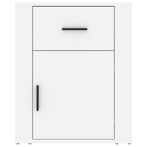 Sengebord 50x36x60 cm konstrueret træ hvid