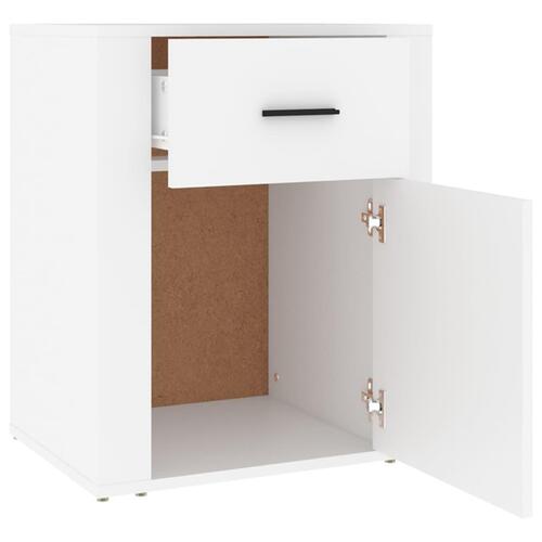 Sengebord 50x36x60 cm konstrueret træ hvid