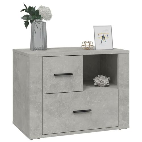 Sengebord 60x36x45 cm konstrueret træ betongrå