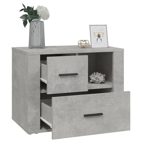 Sengebord 60x36x45 cm konstrueret træ betongrå