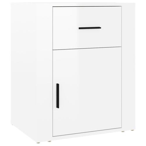 Sengeskab 50x36x60 cm konstrueret træ hvid højglans