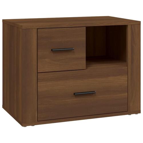 Sengebord 60x36x45 cm konstrueret træ brun egetræsfarve
