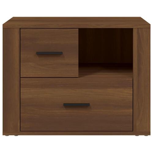 Sengebord 60x36x45 cm konstrueret træ brun egetræsfarve