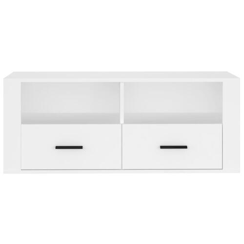 Tv-bord 100x35x40 cm konstrueret træ hvid