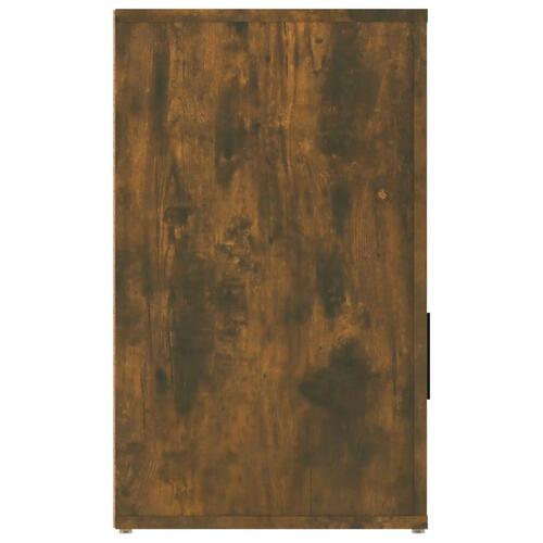 Sengebord 50x36x60 cm konstrueret træ røget egetræsfarve