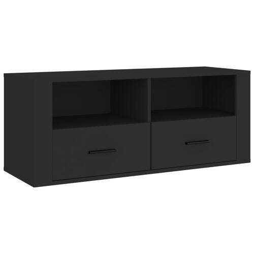 Tv-bord 100x35x40 cm konstrueret træ sort
