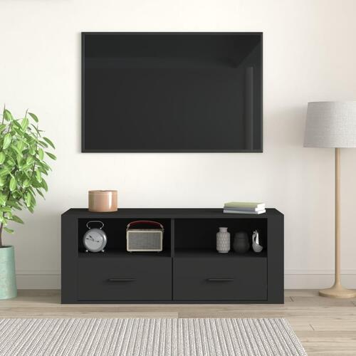 Tv-bord 100x35x40 cm konstrueret træ sort