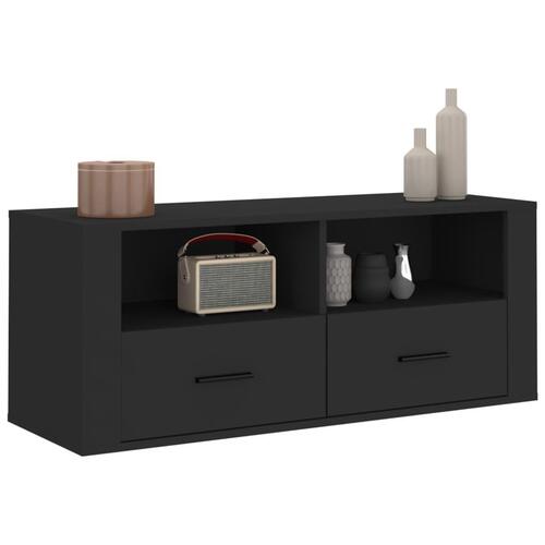 Tv-bord 100x35x40 cm konstrueret træ sort