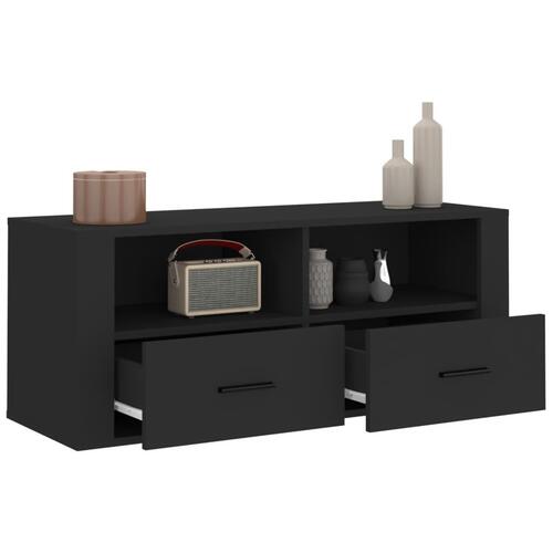 Tv-bord 100x35x40 cm konstrueret træ sort