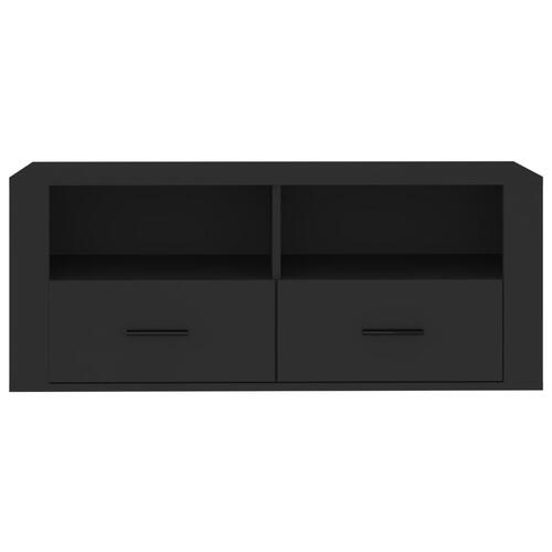 Tv-bord 100x35x40 cm konstrueret træ sort