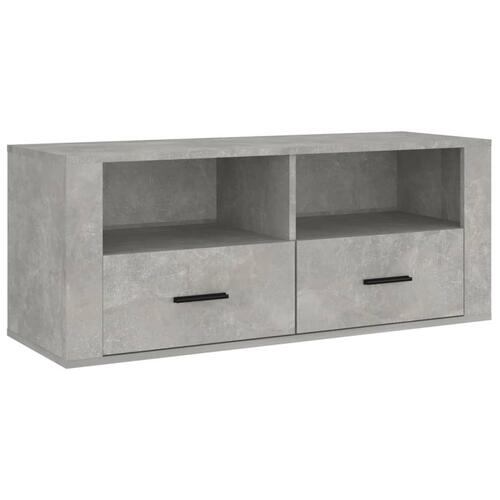 Tv-bord 100x35x40 cm konstrueret træ betongrå