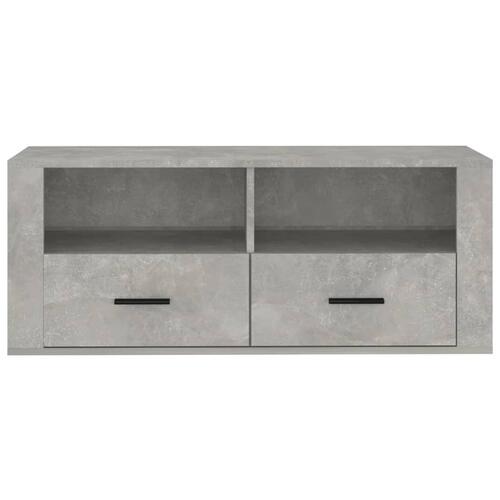 Tv-bord 100x35x40 cm konstrueret træ betongrå