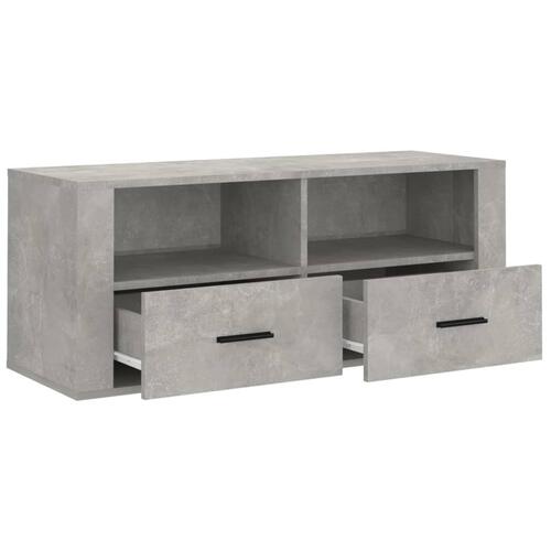 Tv-bord 100x35x40 cm konstrueret træ betongrå