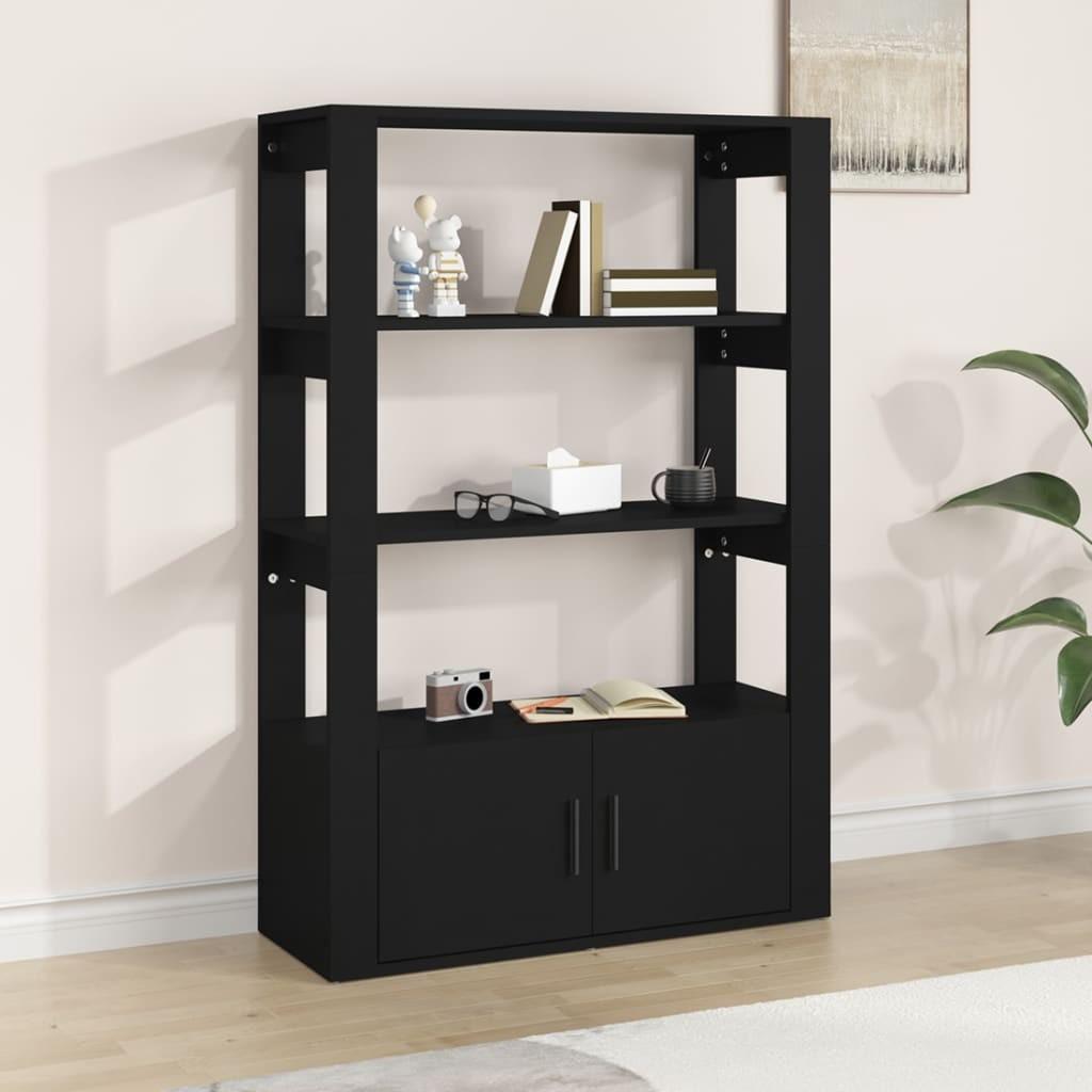 Skænk 80x30x119,5 cm konstrueret træ sort