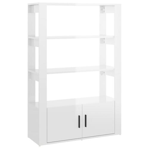 Skænk 80x30x119,5 cm konstrueret træ hvid højglans