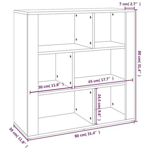 Skænk 80x30x80 cm konstrueret træ brun egetræsfarve