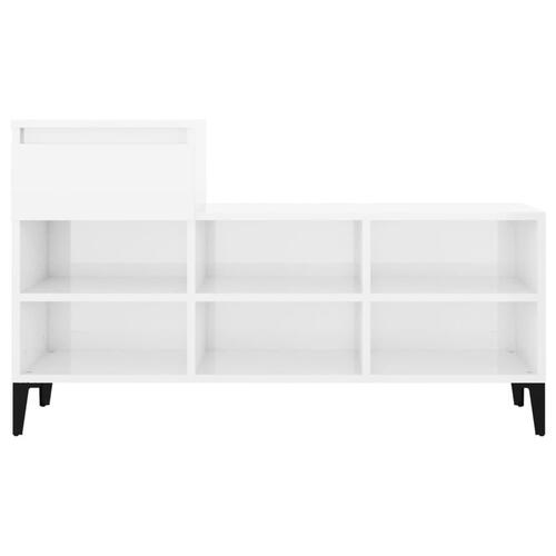 Skoreol 102x36x60 cm konstrueret træ hvid højglans