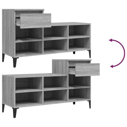 Skoskab 102x36x60 cm konstrueret træ grå sonoma-eg