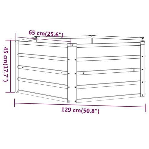 Højbed 129x129x45 cm cortenstål rustfarvet