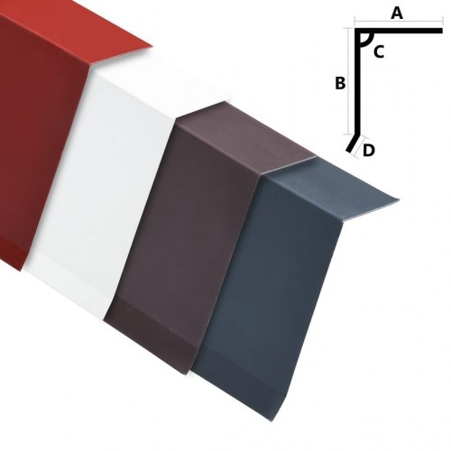 Tagkantplader 5 stk. L-form 170 cm aluminium antracitgrå