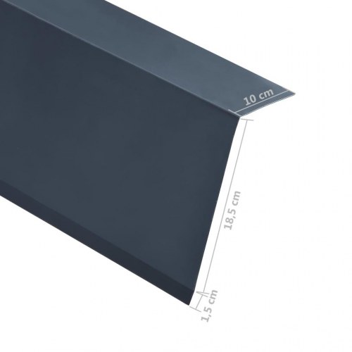 Tagkantplader 5 stk. L-form 170 cm aluminium antracitgrå