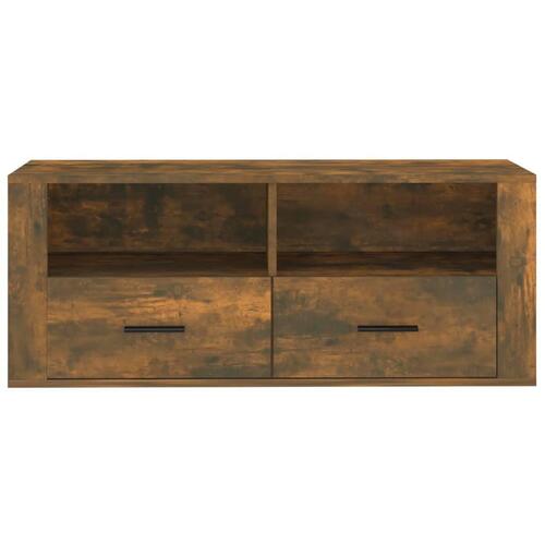 Tv-bord 100x35x40 cm konstrueret træ røget egetræsfarve