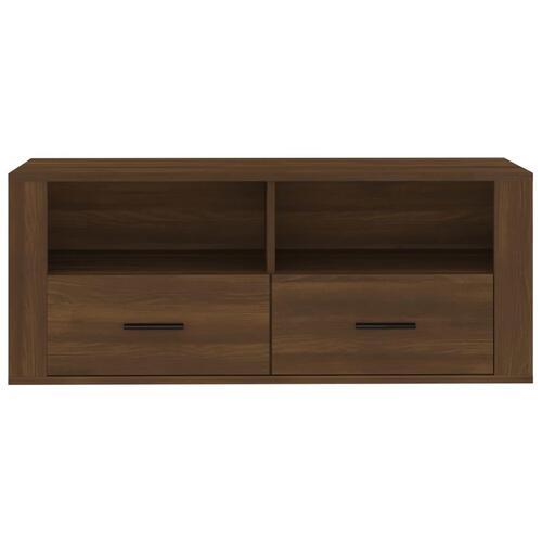 Tv-bord 100x35x40 cm konstrueret træ brun egetræsfarve