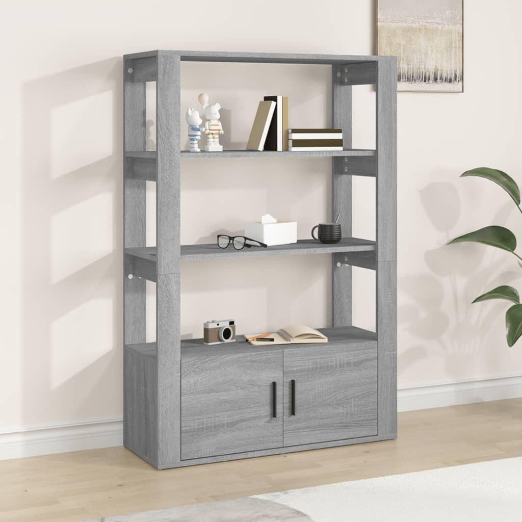 Skænk 80x30x119,5 cm konstrueret træ grå sonoma-eg