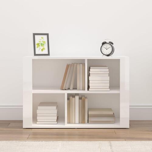 Skænk 80x30x54 cm konstrueret træ hvid højglans