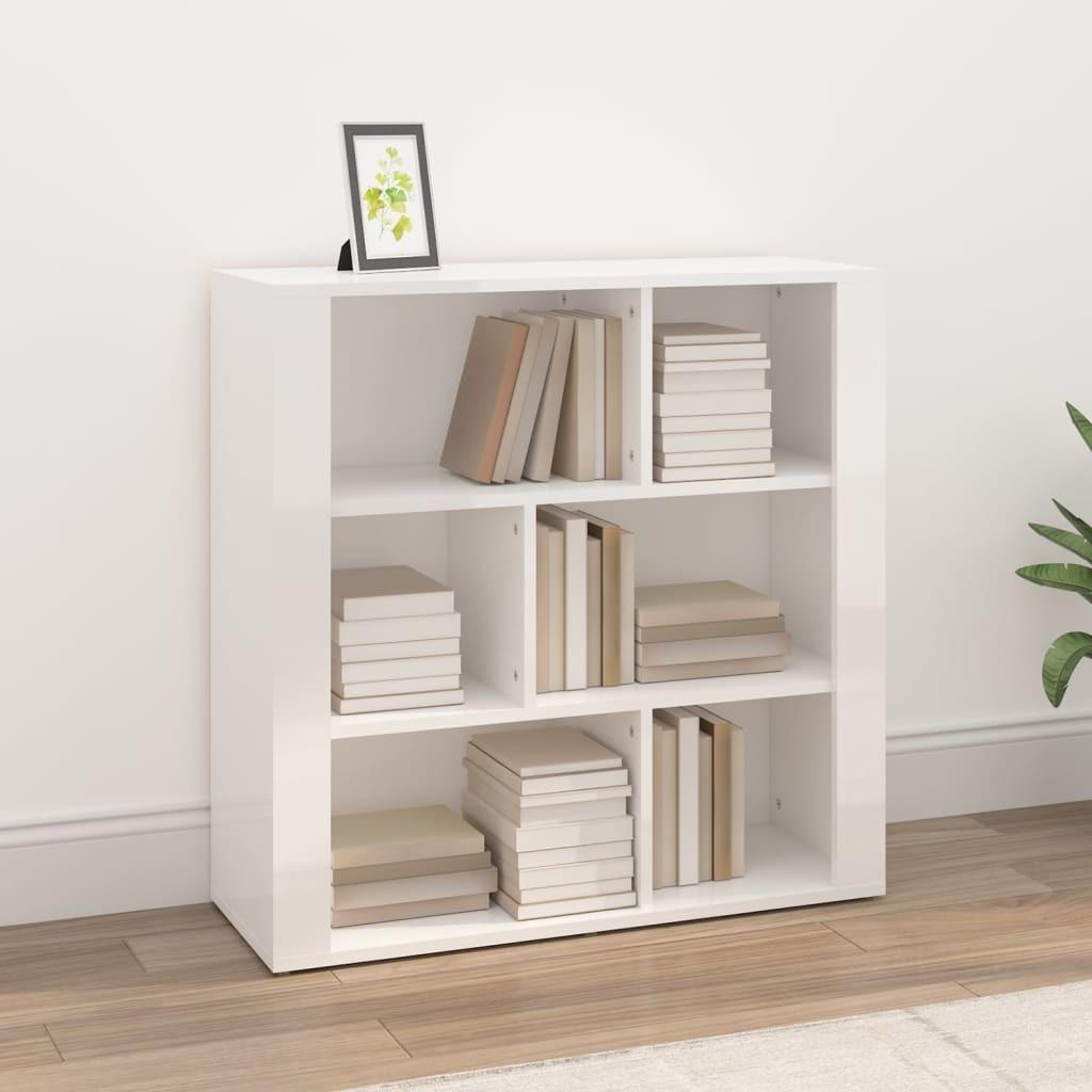 Skænk 80x30x80 cm konstrueret træ hvid højglans