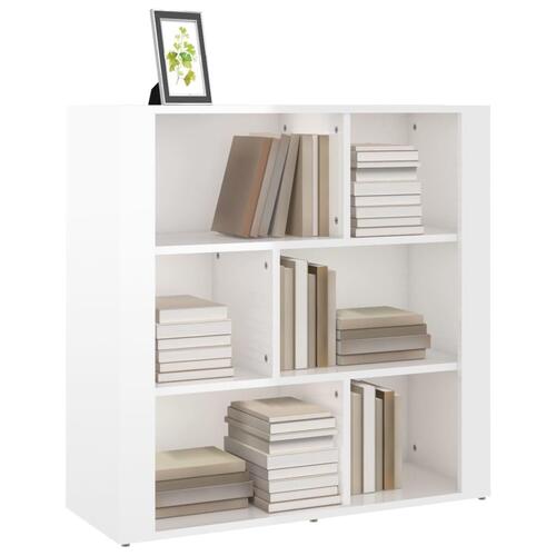 Skænk 80x30x80 cm konstrueret træ hvid højglans