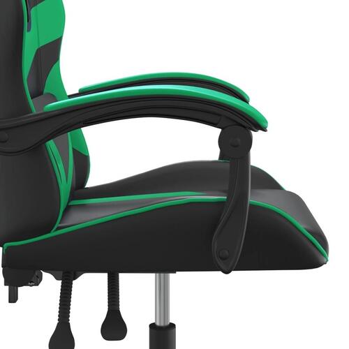 Gamingstol kunstlæder sort og grøn