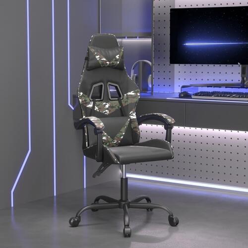 Gamingstol kunstlæder sort og camouflage