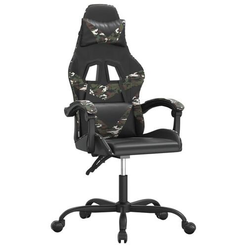 Gamingstol kunstlæder sort og camouflage