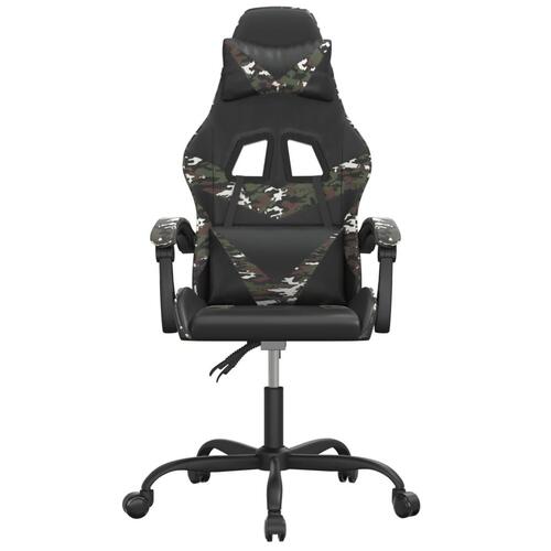Gamingstol kunstlæder sort og camouflage