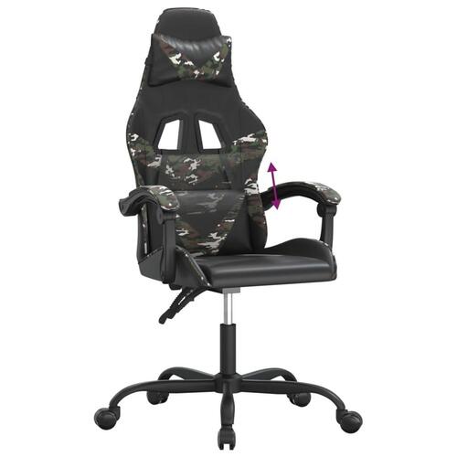 Gamingstol kunstlæder sort og camouflage