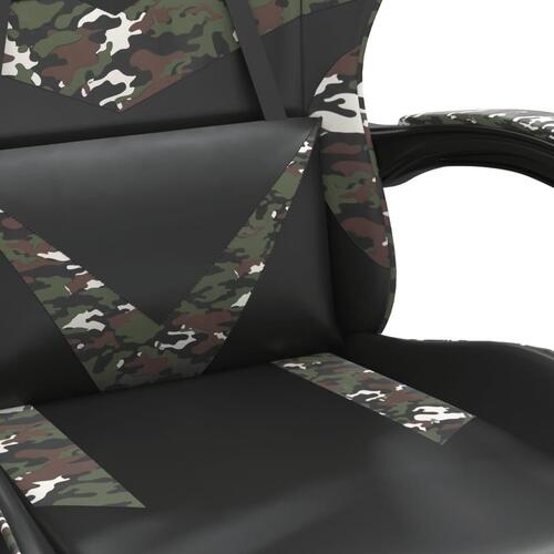 Gamingstol kunstlæder sort og camouflage