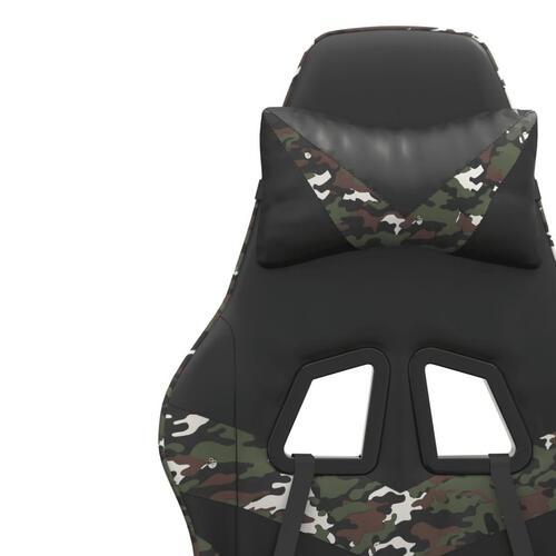 Gamingstol kunstlæder sort og camouflage