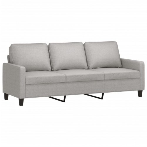 3-personers sofa med fodskammel 180 cm stof Lysegrå