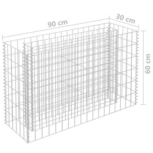 Gabion-højbed 90x30x60 cm galvaniseret stål