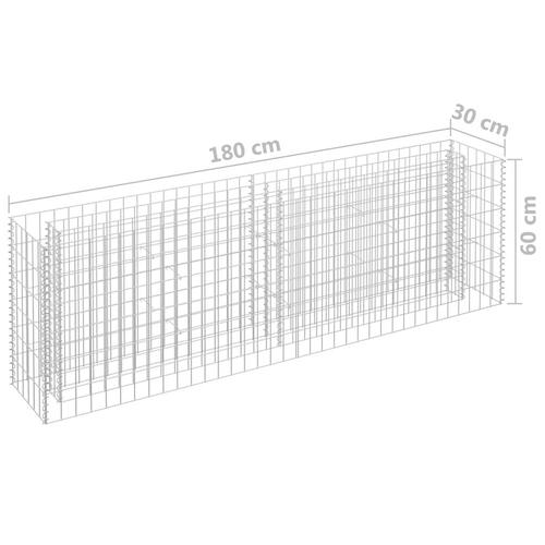 Gabion-højbed 180x30x60 cm galvaniseret stål