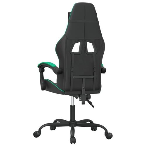 Drejelig gamingstol kunstlæder sort og grøn