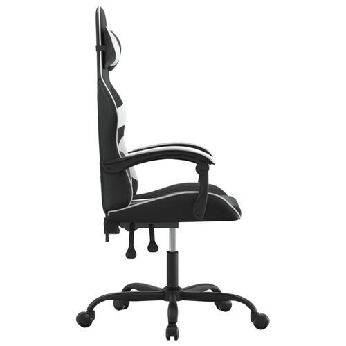 Drejelig gamingstol kunstlæder sort og hvid