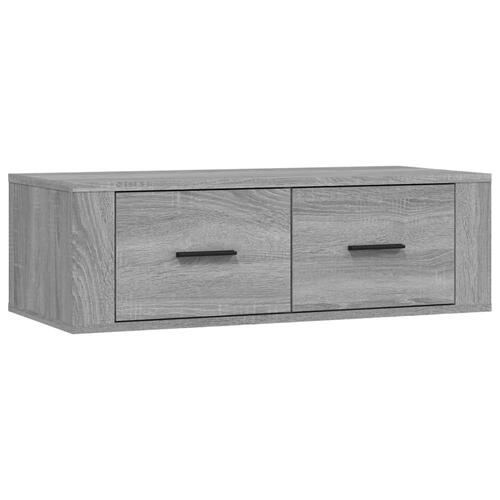 Væghængt tv-bord 80x36x25 cm konstrueret træ grå sonoma-eg