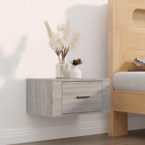 Væghængte sengeborde 2 stk. 50x36x25 cm grå sonoma-eg