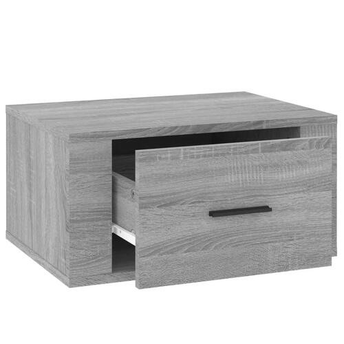 Væghængte sengeborde 2 stk. 50x36x25 cm grå sonoma-eg