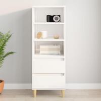 Højskab 40x36x110 cm konstrueret træ hvid højglans