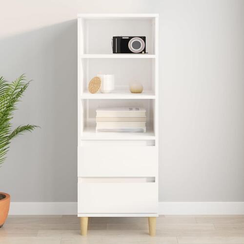 Højskab 40x36x110 cm konstrueret træ hvid højglans